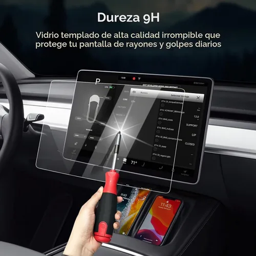 Vista 5 de Protector de pantalla para Tesla Model 3/Y, accesorios de 15 pulgadas, protector de pantalla táctil brillante para el modelo Y (2025 ~ 2020)