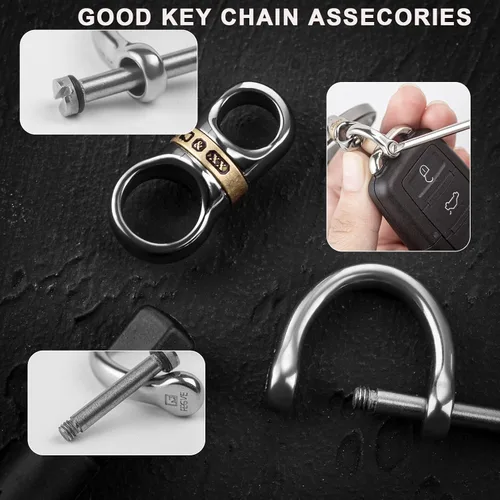 Vista 6 de TISUR Llavero de titanio para llavero,Mosquetón Llavero Anillos Conector con Llavero Desmontable,Llavero Assecories