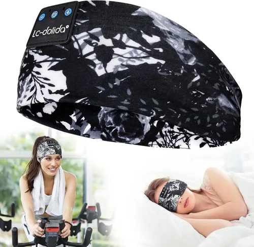 Vista 13 de LC-dolida Auriculares para dormir Bluetooth 5.4, con diadema inalámbrica, máscara de sueño para dormir, deportes, regalos, entrenamiento, correr