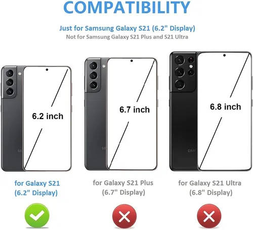 Vista 2 de ONETOP - Funda tipo cartera compatible con Samsung Galaxy S21 con soporte para tarjetas, funda de piel sintética con ranuras para tarjetas, doble