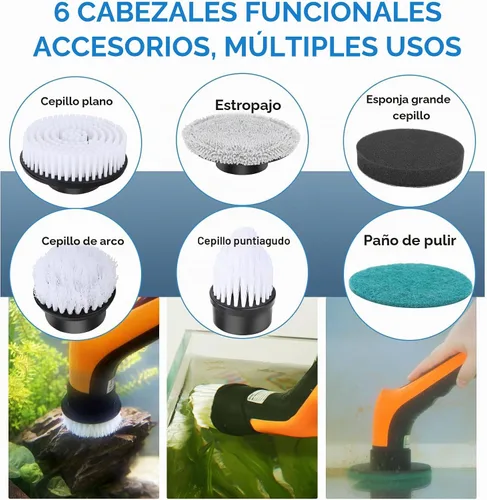 Vista 3 de hygger IPX8 - Cepillos eléctricos de limpieza de acuarios, kit de herramientas de limpieza recargables con 6 cabezales de cepillo de giro