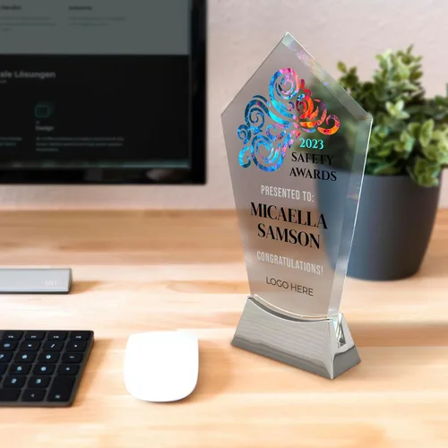 Vista 8 de Placa de vidrio personalizada de 9 1/4 pulgadas, placa personalizada como premios y trofeos, placas de vidrio para premios como jubilación