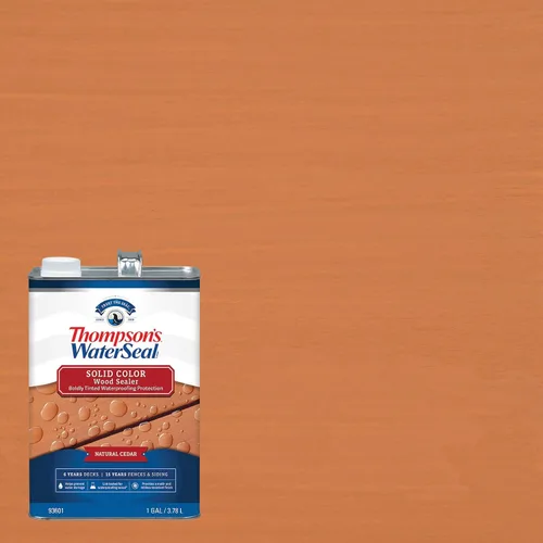 Vista 2 de Thompson’s WaterSeal sellador y repelente de manchas impermeable para madera de color sólido, cedro natural, 1 galón