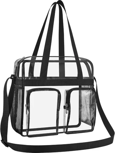Vista 3 de Oraben Clear Bag for Stadium Events 12x6x12 Clear Tote Bag for Women Transparent Lunch Bag for Work Sports Concert