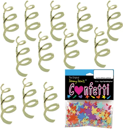 Vista 3 de Confeti Streamer Gold - Paquete al por menor #9467 QS0