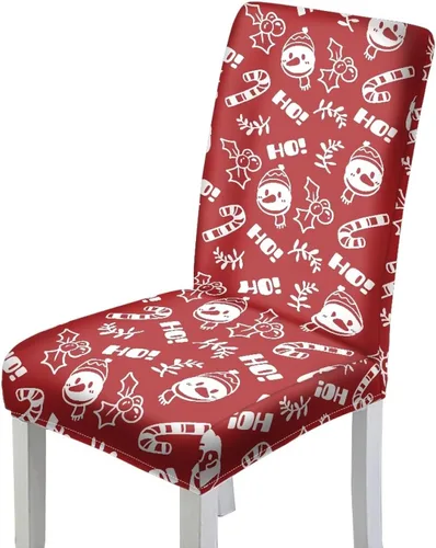 Vista 19 de HUGS IDEA Juego de 4 fundas para sillas de comedor de Navidad, fundas elásticas para sillas de cocina, fundas elásticas para sillas de comedor