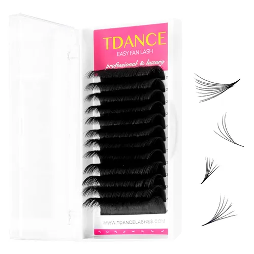 Vista 9 de TDANCE - Extensiones de pestañas fáciles de colocar con forma de abanico, pestañas de volumen con rápido crecimiento, rizo C CC D DD J B L, grosor