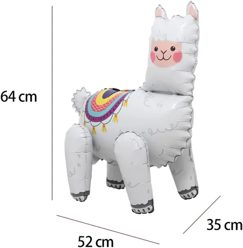 Vista 3 de Globos 4D para caminar con temática de animales de aluminio, león, panda, alpaca, ballon, selva, bosque, zoológico, suministros para fiesta