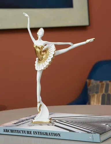 Vista 6 de HAUCOZE - Estatua de bailarina de bailarina, escultura de yoga para mujer, decoración moderna, 12 pulgadas