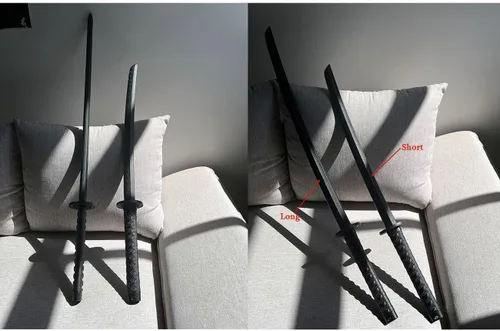 Vista 5 de Espada de plástico de polipropileno de alta dureza, espada de entrenamiento de artes marciales mejorada con hoja engrosada, katana Iaido con funda
