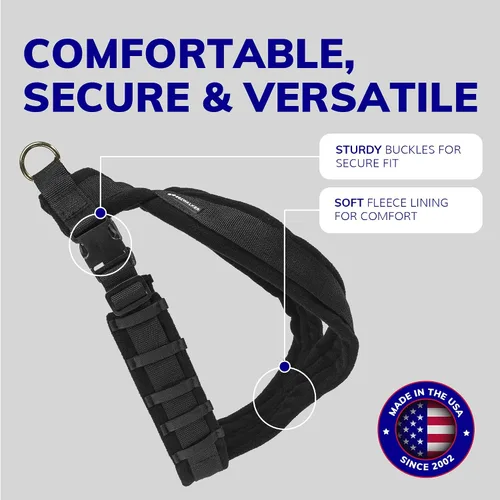 Vista 7 de ActiveDogs - Arnés para perro sin tirones, forro polar fácil de caminar Negro