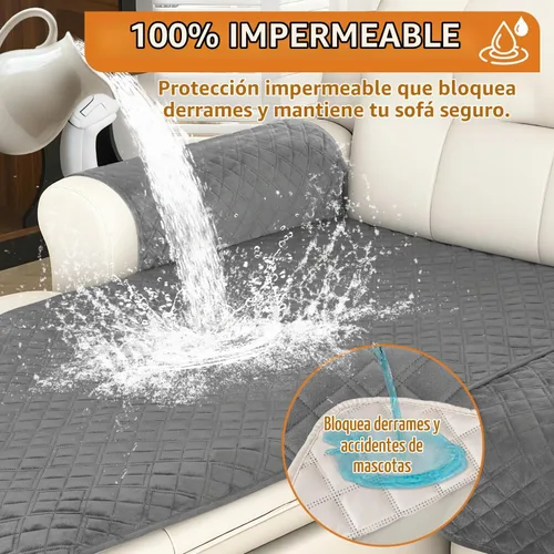Vista 2 de Arfntevss - Fundas impermeables para sofá seccional en forma de L, cubiertas lavables de terciopelo para sofá para perros y mascotas, protector