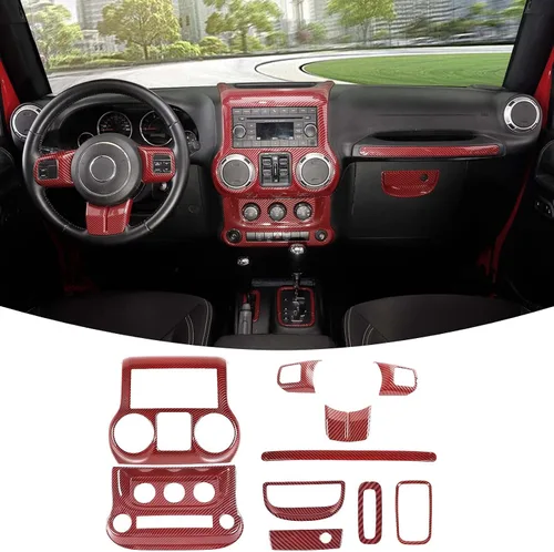 Vista 14 de RT-TCZ para Jeep JK Kit de Ajuste Interior Negro, Funda de Panel de Consola Central para Tablero para Jeep Wrangler JK JKU 2011-2017 Accesorios