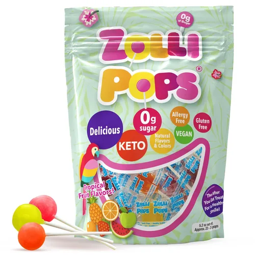 Vista 19 de Zollipops Clean Teeth Pops - Caramelos sin azúcar con xilitol, sin colorantes, caramelos libres de ceto y aptos para diabéticos, golosinas aprobadas