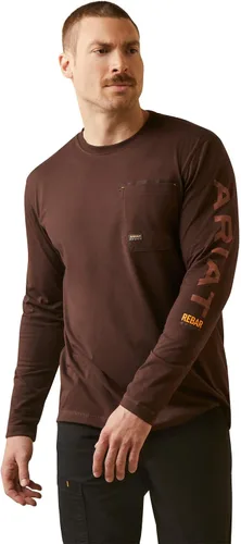 Vista 10 de Ariat Hombres Rebar Workman Logo Manga Larga Cuello Redondo Aguacate/Haya