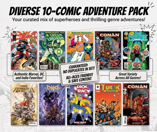 Vista 2 de 10 Colección Variada de Cómics de Valor - Increíble Selección de DC, Marvel y Editores Independientes - Sin Duplicados ni Contenido Inapropiado