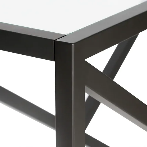 Vista 4 de Calix - Mesa consola rectangular de 42 pulgadas de ancho en bronce ennegrecido