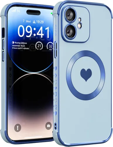 Vista 23 de Funda magnética para iPhone 12 para mujeres y niñas, compatible con magnética, suave y de lujo para iPhone 12, funda de teléfono