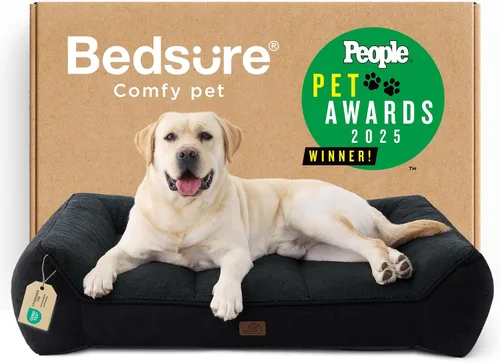 Vista 20 de Bedsure Cama ortopédica para perros de tamaño mediano, camas extra gruesas de apoyo para perros medianos con funda impermeable lavable, cómodo sofá