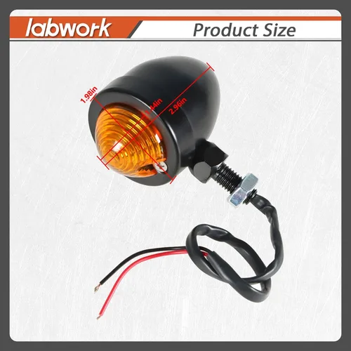 Vista 3 de labwork Barra de luz antiniebla y foco de conducción para motocicleta con soporte intermitente negro