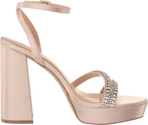 Vista 6 de Jewel Badgley Mischka Rochel - Tacón de bloque de plataforma con correas adornadas con piedras preciosas