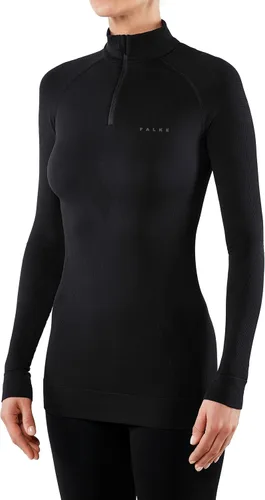 Vista 2 de FALKE - Camisa de manga larga con cremallera para mujer, color negro