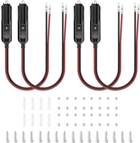 Vista 10 de BFXM Enchufe de encendedor de cigarrillos de 12 V con interruptor de encendido y apagado, adaptador de enchufe macho de repuesto automotriz de 16