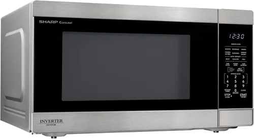 Vista 13 de SHARP Horno microondas para encimera con plato giratorio extraíble de 16.5 pulgadas, 1200 vatios, 2.2 pies cúbicos, acero inoxidable Acero