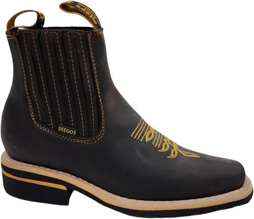 Vista 5 de Dona Michi Botas de Tobillo Cortas de Cuero Genuino para Hombre con Punta Cuadrada Hechas a Mano