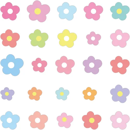 Vista 3 de 60 calcomanías de flores para álbumes de recortes, mini calcomanías con formas de flores para botella de agua, autoadhesivas, manualidades