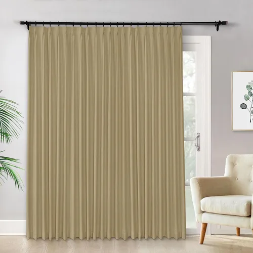 Vista 29 de Macochico Cortinas opacas de lino plisadas para oscurecer la habitación, panel con aislamiento térmico para dormitorio, sala de estar, sala
