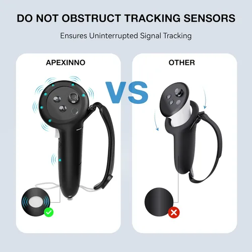 Vista 3 de APEXINNO Extended Handle Controller Grips Cover for Meta Quest 3 VR Accessories, Extension Controller Protector Cover Skin with Adjustable Hand