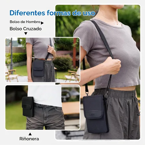 Vista 3 de KIWIFOTOS Travel Neck Phone Holster Pouch for 18 17 16 15 Pro Max S26 S25