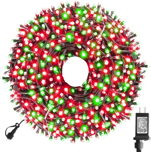 Vista 18 de XTF2015 Luces de Navidad LED de 105 pies con 300 LED, Enchufe de Extremo a Extremo, 8 Modos, Luces de Navidad Certificadas UL para Exteriores e