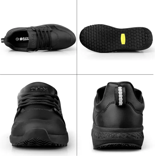 Vista 2 de Zapatos de trabajo antideslizantes para hombres, zapatos de cocina antideslizantes resistentes al agua, para restaurante, chef, servicio