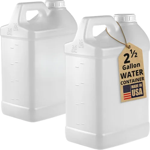 Vista 25 de kitchentoolz Jarra de 1 galón con tapa, jarra de plástico HDPE estilo F resistente para agua potable, campamento, almacenamiento de emergencia