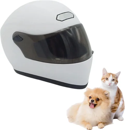 Vista 11 de Casco de motocicleta para mascotas para gato/perro, cara completa, al aire libre, negro