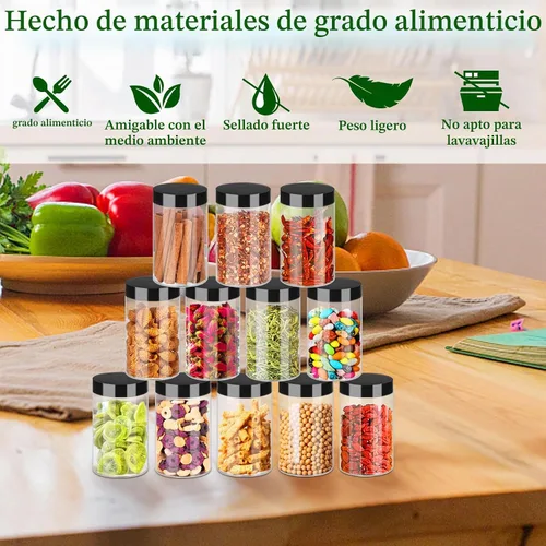 Vista 4 de Hajoyful Tarros de plástico con tapas de 6 onzas, 42 recipientes pequeños vacíos para cosméticos, tarros de comida transparentes para regalo, tarros