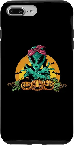 Vista 9 de iPhone 13 Pro Alien Peace Sign Halloween Costume Pumpkin Men Women Kids Case