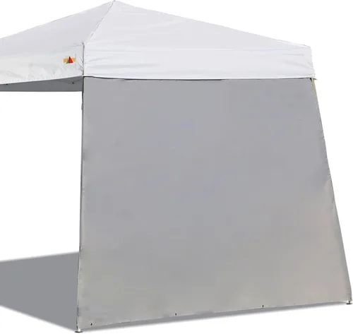 Vista 6 de ABCCANOPY Toldo de pierna inclinada, 1 paquete de pared lateral, solo color blanco