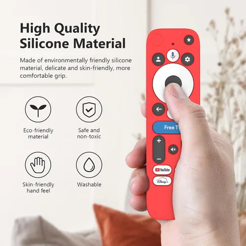 Vista 2 de Funda para Onn Google TV 4K Pro Remote Control 2025, funda de protección completa con cordón, funda de silicona suave para control remoto Onn Google
