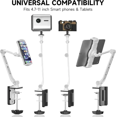 Vista 17 de suptek Soporte de escritorio de aleación de aluminio para teléfono celular, soporte para tableta de 360° y soportes ajustables para iPad, iPhone