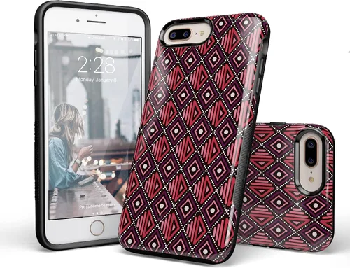 Vista 5 de Casely Funda para iPhone 6/7/8 Plus Funda con estampado de festival (solo buenas vibraciones)