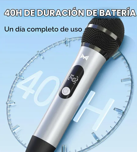 Vista 2 de Micrófonos inalámbricos, micrófono inalámbrico con conexión de chip uno a uno, duración de 40 horas, recepción de distancia de 200 pies, micrófono