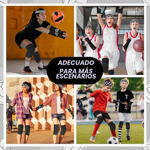 Vista 5 de 6 rodilleras de voleibol y manga de brazo, accesorios de voleibol, equipo de protección, antebrazo, codo, muñequera con almohadilla de protección