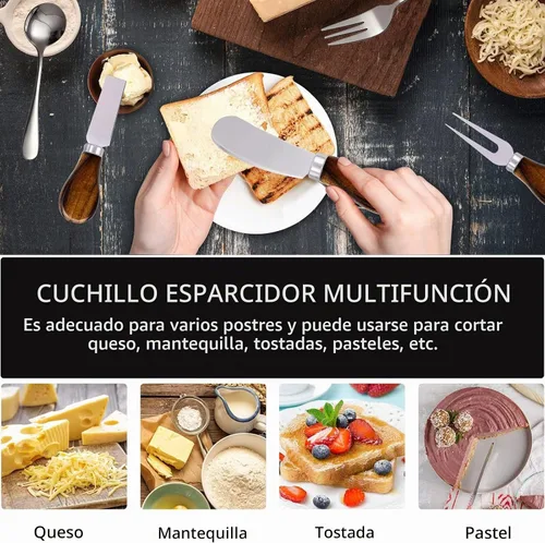 Vista 5 de Accesorios de embutidos (20 unidades), esparcidores de queso para tabla de embutidos, mini cucharas de servir, tenedores y mini pinzas para servir