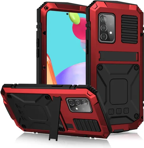 Vista 11 de Simicoo Compatible con Samsung A52 4G Funda de silicona híbrida militar a prueba de golpes, resistente, protector de pantalla integrado, cubierta