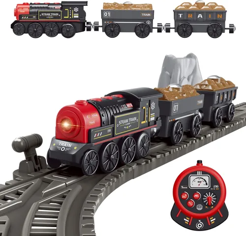 Vista 8 de Juego de Tren de Madera para Niños Pequeños, Vías de Madera Compatible con Thomas, Compatible con Brio, Compatible con Chuggington, Compatible