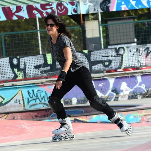 Vista 6 de TC - Patines en línea para adultos y adolescentes, cuchillas profesionales para hombres y mujeres, patines de fitness y recreación, gris, talla 4-13