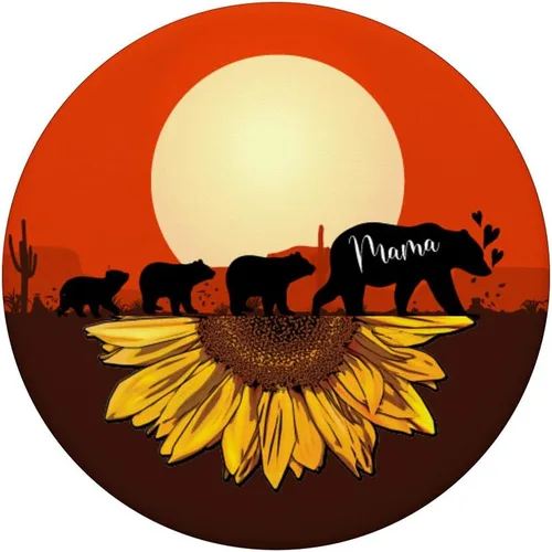 Vista 3 de Mama Bear 3 cachorros girasol atardecer teléfono agarre para mamá mamá PopSockets PopGrip: agarre intercambiable para teléfonos y tabletas